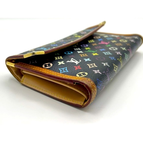 LOUIS VUITTON Black Monogram Multicolor Porte Tresor International Wallet w/ Box - Picture 7 of 16